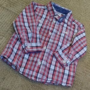 Oshkosh plaid button down 24mos Exc condition